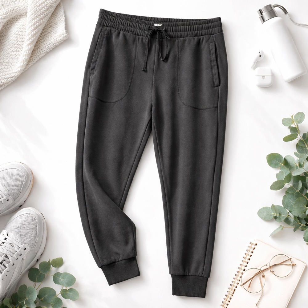 Fabletics XL Dark Gray Joggers Drawstring Athleisure Sweatpants